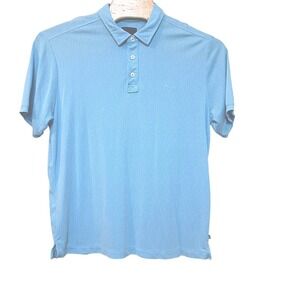 Tommy Bahama Size XL‎ Blue Textured Polo Shirt Modal Poly Blend Short Sleeve